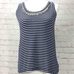 EUC Cynthia Rowley Racer Back Bling Tank Top XS